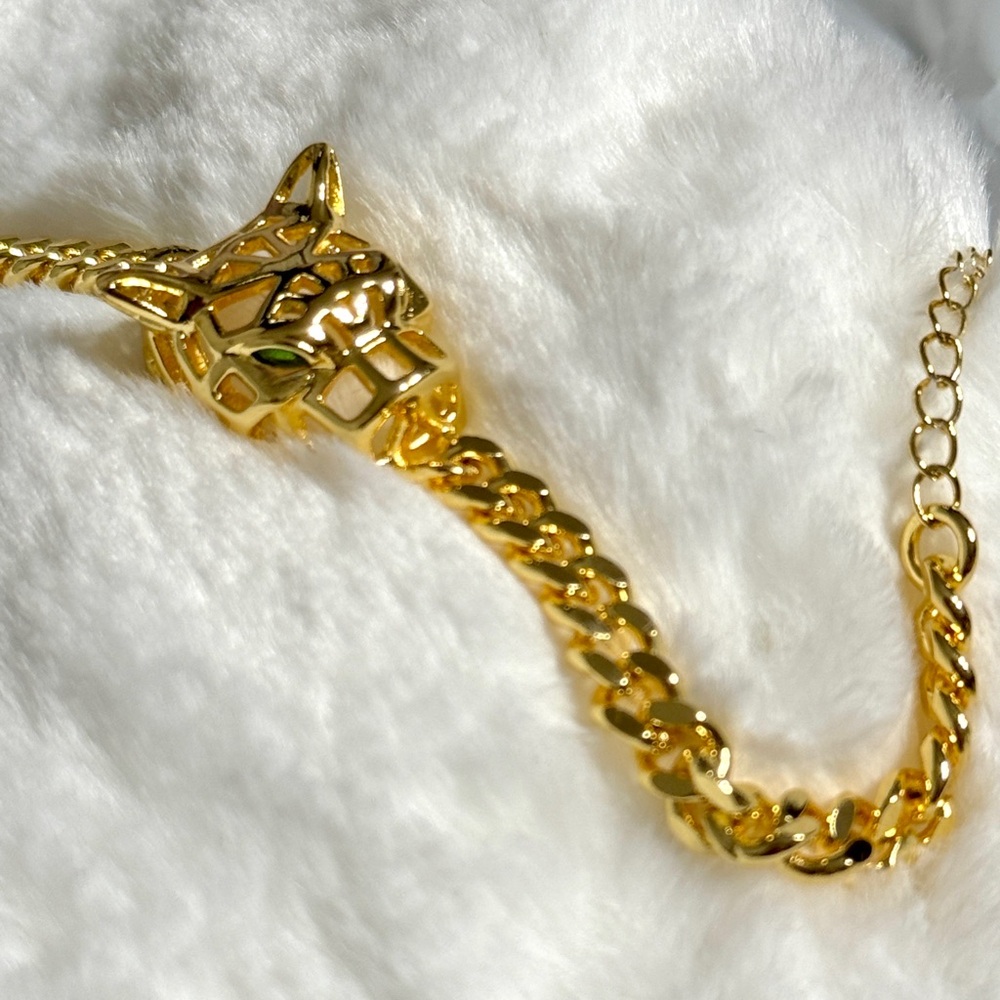 14k Gold Plated leopard Head Bracelet